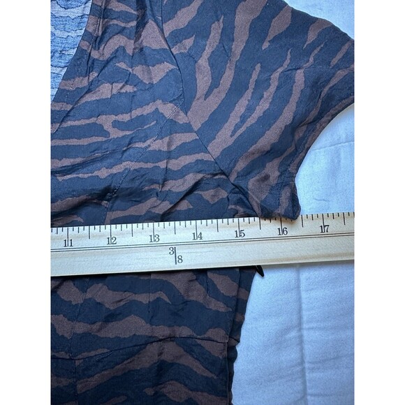 MADEWELL V-Neck Mini Dress Abstract Animal Print True Black SIZE‎ 00 NWT - Picture 9 of 11